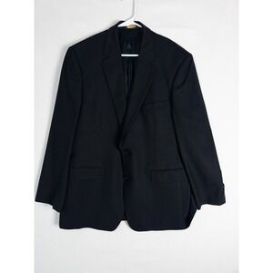 Brook Brothers 346 Blazer Suit Jacket 42R Mens Navy Striped Single Breasted